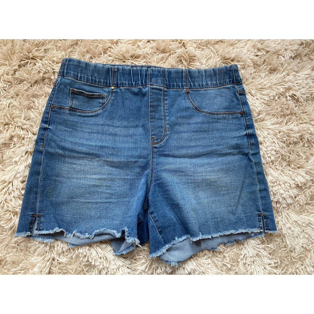 SoundStyle Shorts Raw Hem Pull-On Amazing Donna Denim Comfort Fit Spring Summer - Picture 2 of 6